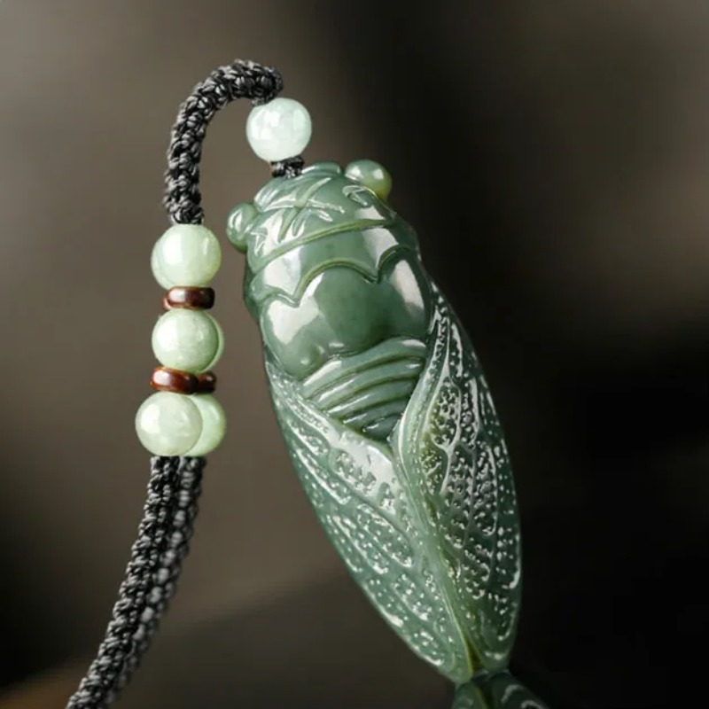 Women'S Fashion Jewellery - Natural Hetian Jade Cicada Pendant Beads