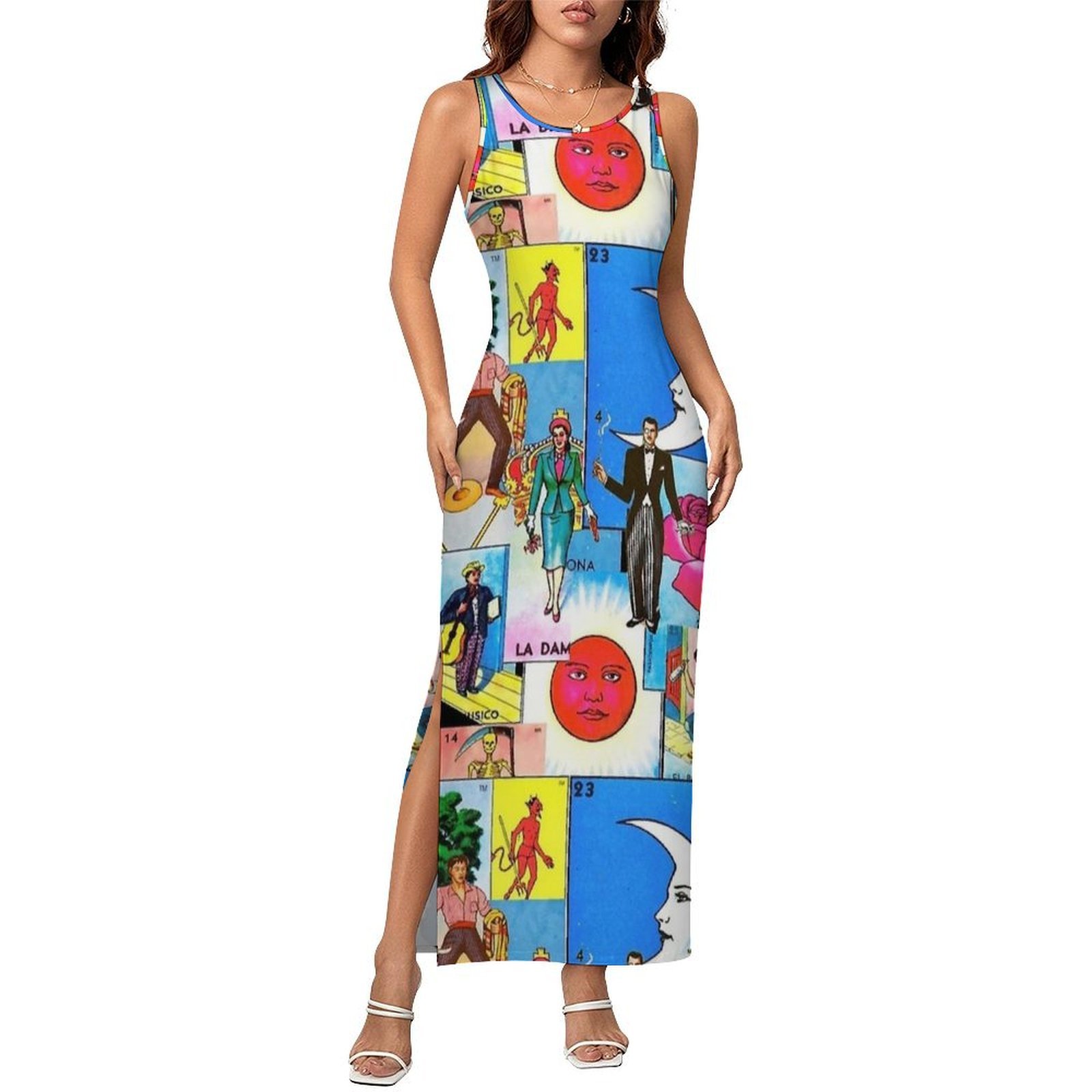 Women'S Fashion From The 60S - Lottery Card 60s Retro Print Bodycon