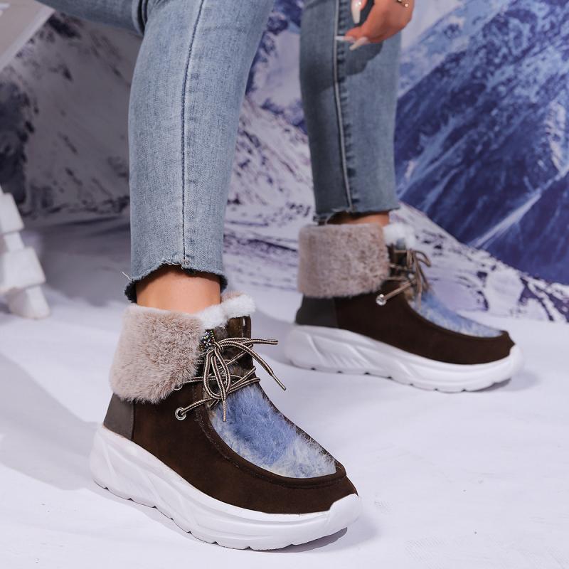 Fashion Faux Fur Lace Up Snow  - Women'S Fashion Hiking Boots recension och pris