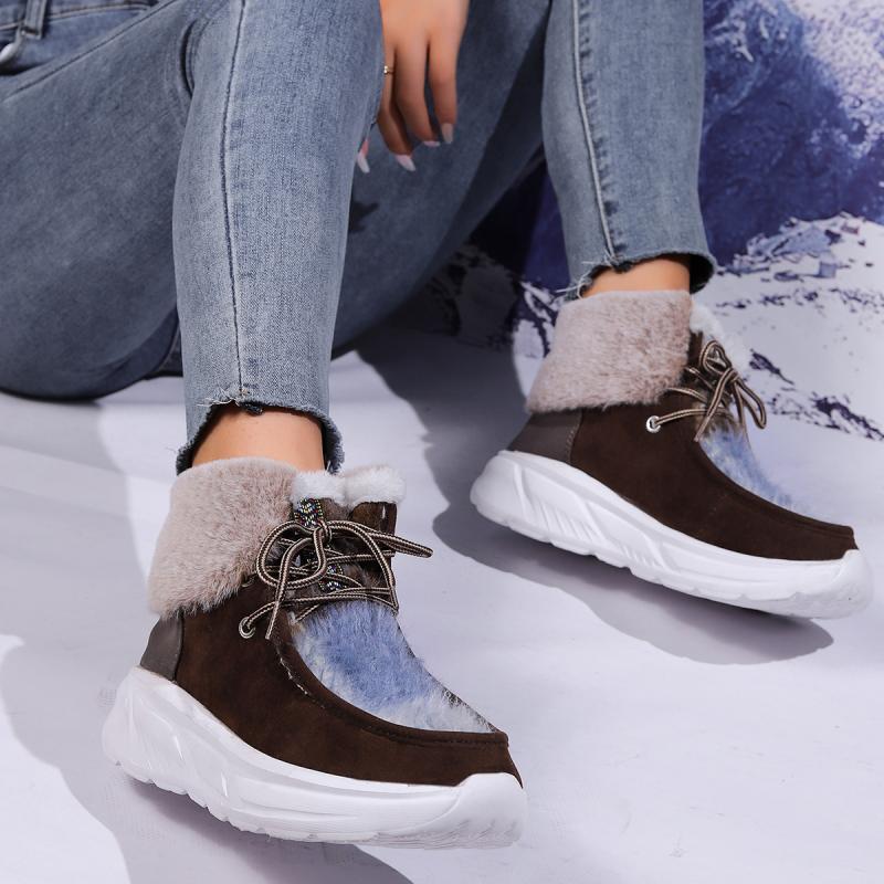 Fashion Faux Fur Lace Up Snow  - Women'S Fashion Hiking Boots recension och pris