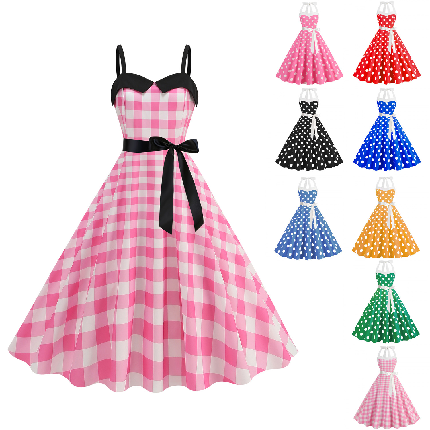 Elegant Women Polka Dot Dress  - Women'S Fashion Of The 60S recension och pris