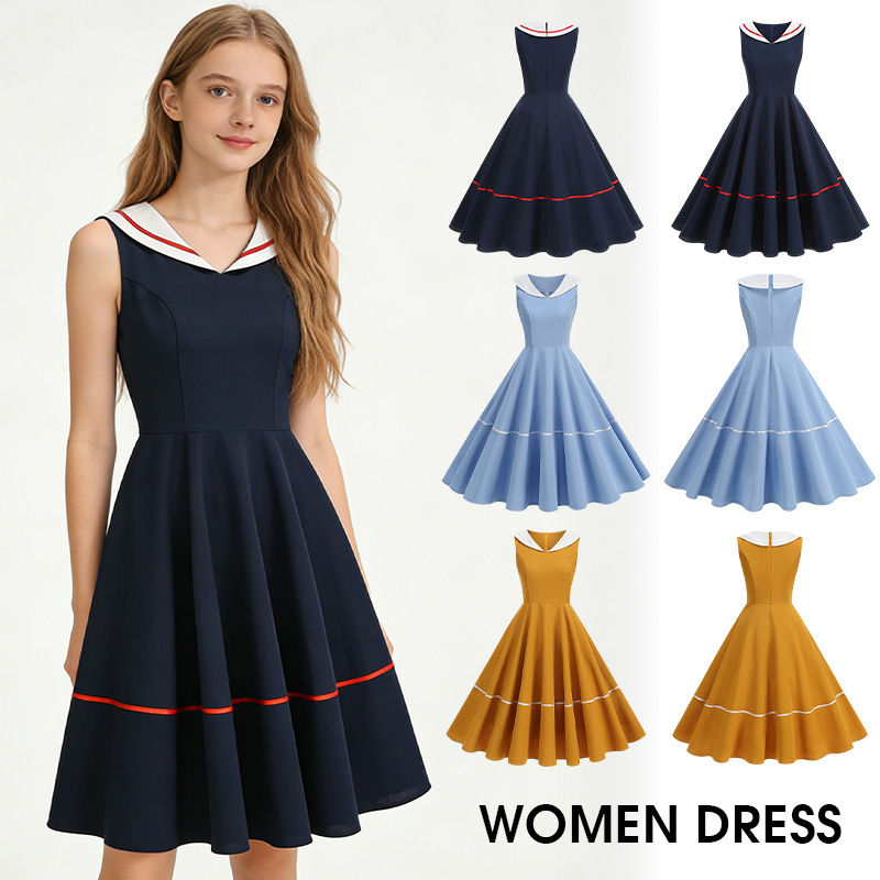 50s 60s Vintage Navy Style Dr - Women'S Fashion Of The 60S recension och pris