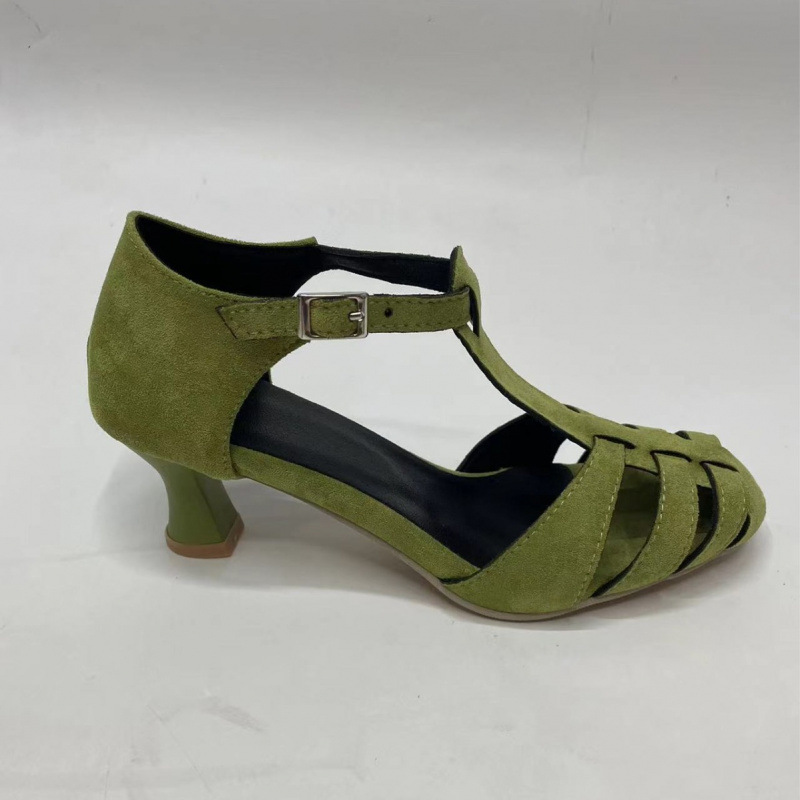 Women's Green Suede Kitten Hee - Spaghetti Strap Dress recension och pris
