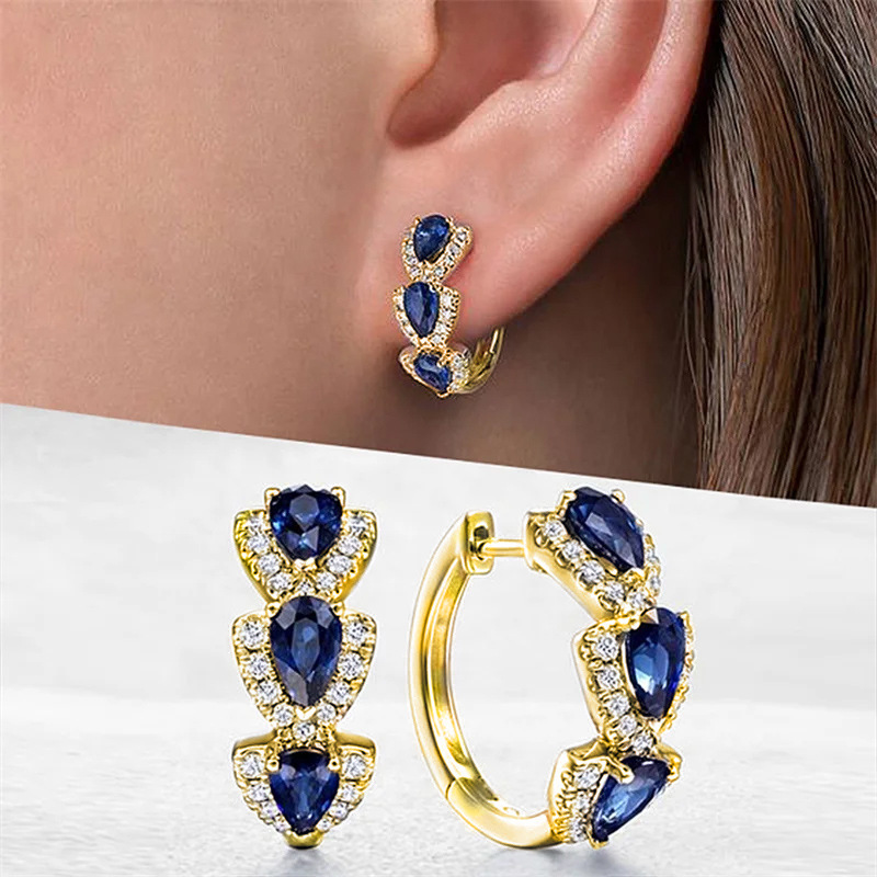 New Klein Blue Zircon Hoop Ear - Women'S Fashion Magazine recension och pris