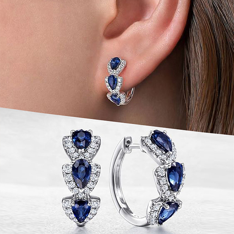 New Klein Blue Zircon Hoop Ear - Women'S Fashion Magazine recension och pris