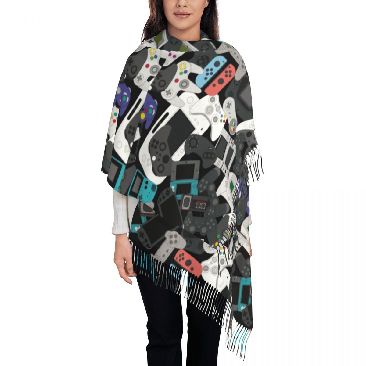Gamer Controller Tassel Scarf  - Women Fashion Video recension och pris