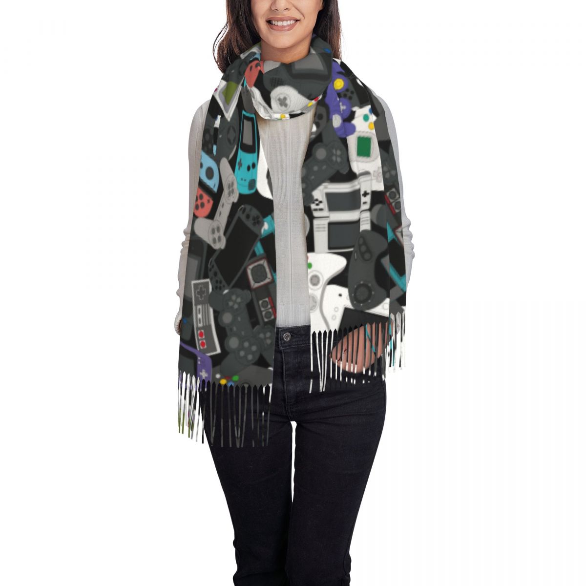 Gamer Controller Tassel Scarf  - Women Fashion Video recension och pris