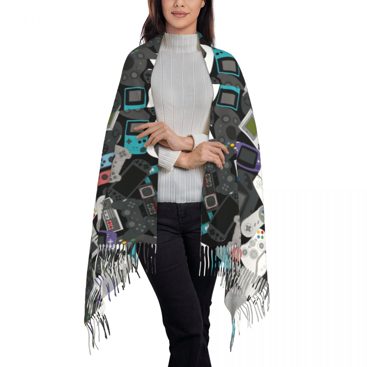 Gamer Controller Tassel Scarf  - Women Fashion Video recension och pris