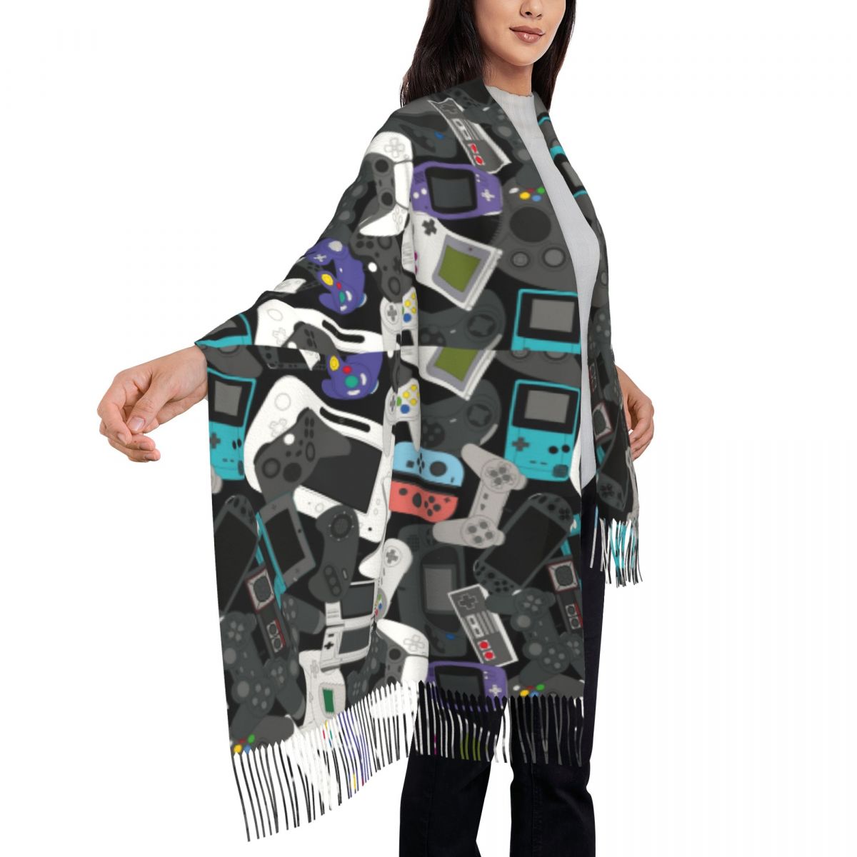 Gamer Controller Tassel Scarf  - Women Fashion Video recension och pris