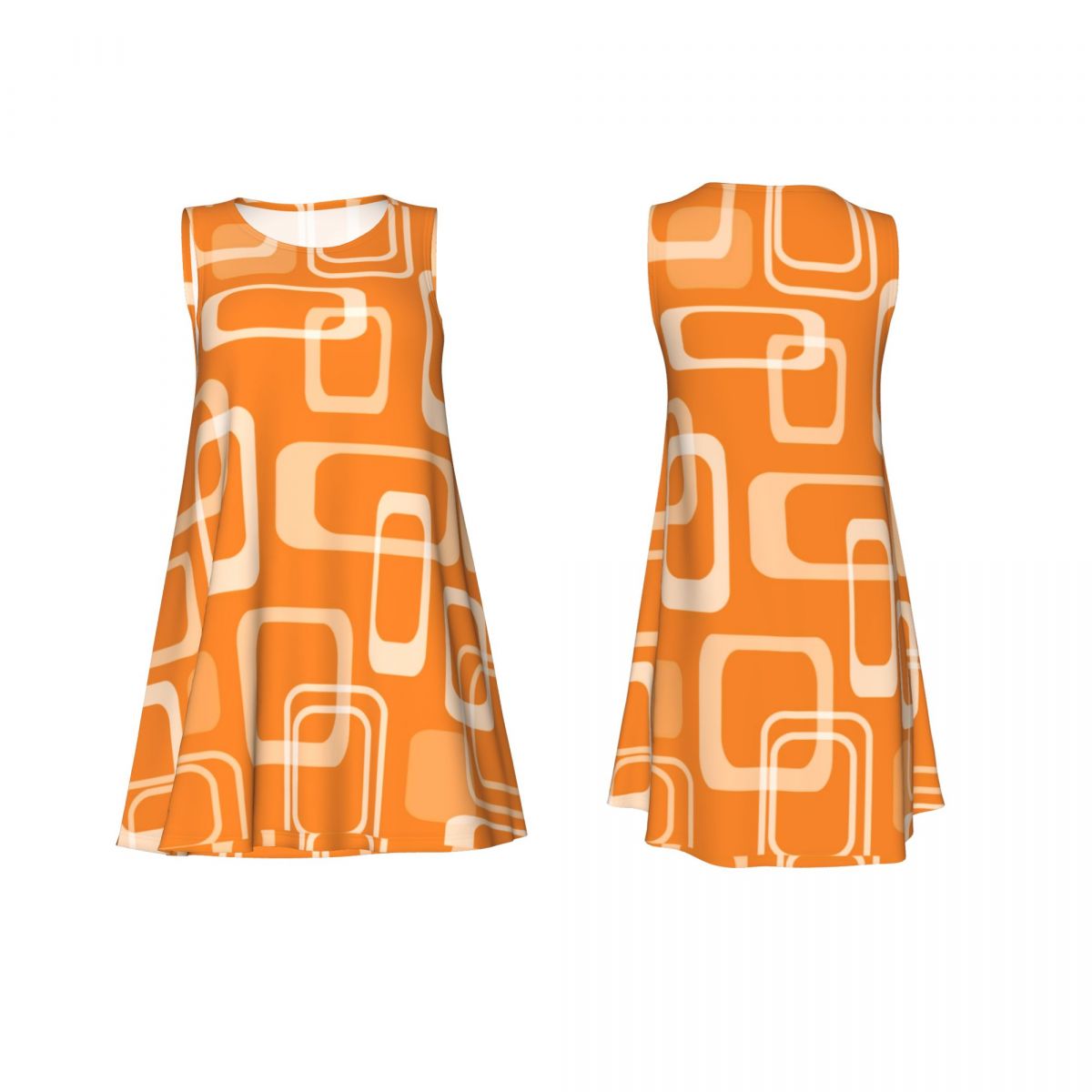 Orange Retro Mod Dress 60s Squ - Women'S Fashion Of The 60S recension och pris