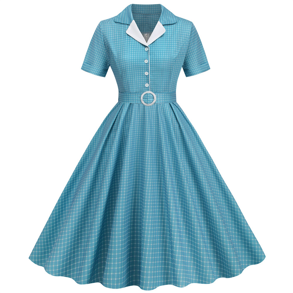Plaid Vintage Office Summer Dr - Women'S Fashion From The 60S recension och pris