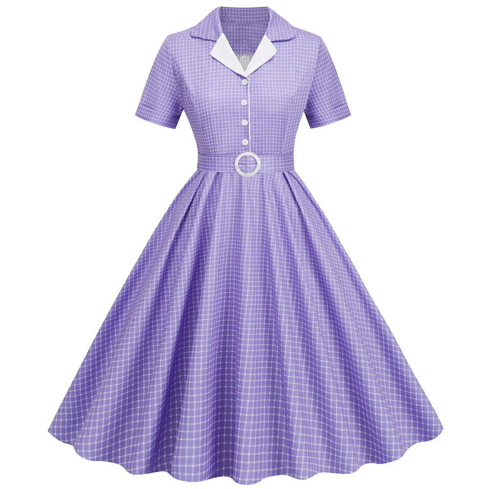 Plaid Vintage Office Summer Dr - Women'S Fashion From The 60S recension och pris