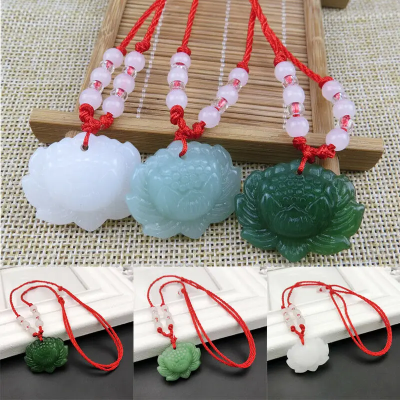 Natural Green Jade Lotus Penda - Women'S Fashion Jewellery recension och pris