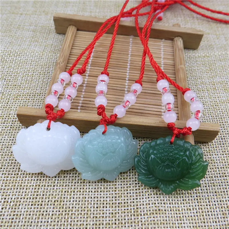 Natural Green Jade Lotus Penda - Women'S Fashion Jewellery recension och pris