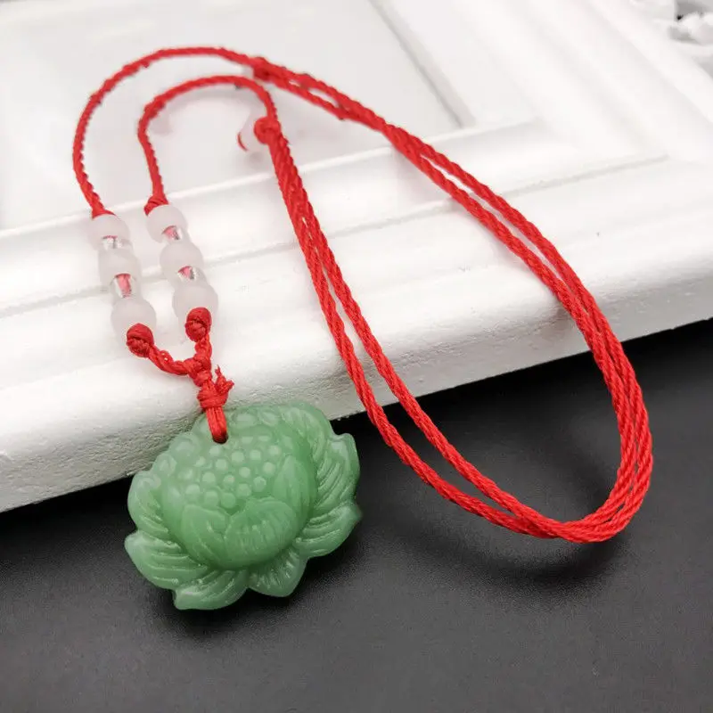 Natural Green Jade Lotus Penda - Women'S Fashion Jewellery recension och pris