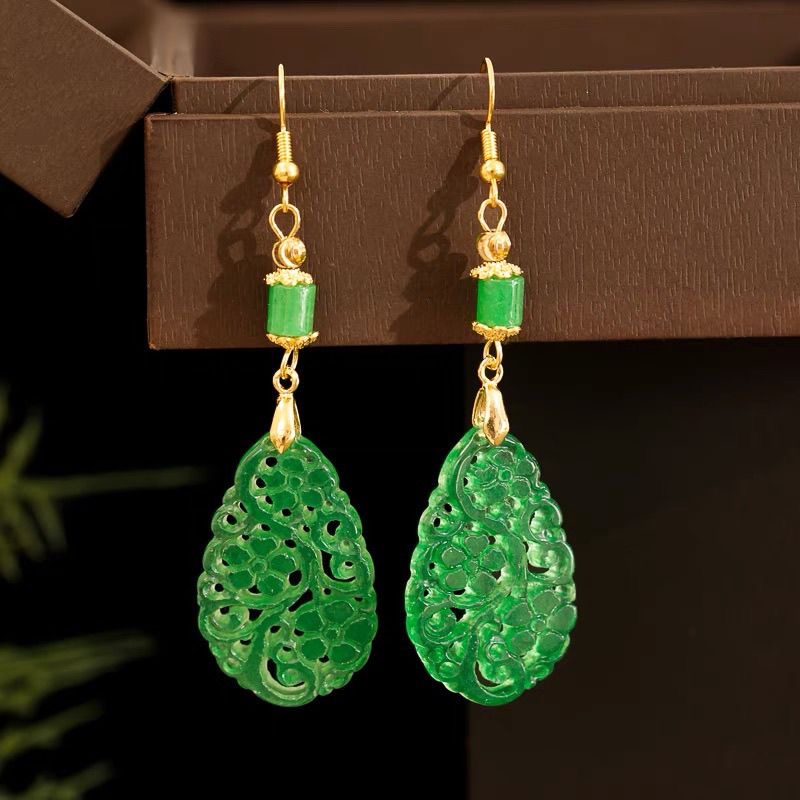 925 Silver Natural Green Jade  - Women'S Fashion Jewellery recension och pris