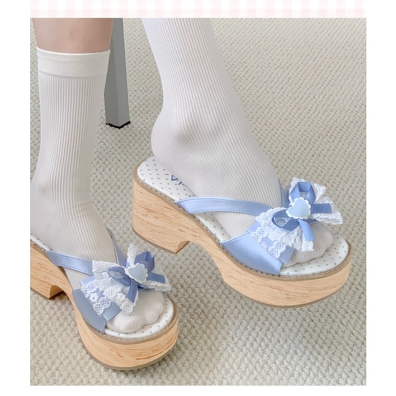 Sweet Bow Wood Grain Thick Bot - Spaghetti Strap Dress recension och pris