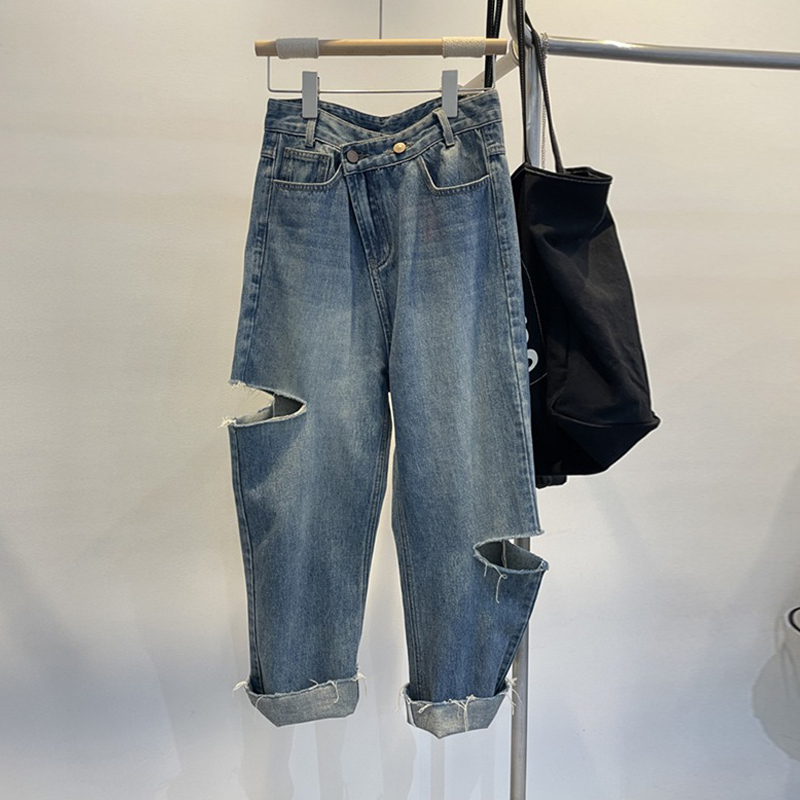 Summer Women Ripped Jeans High - Women'S Fashion Trousers recension och pris