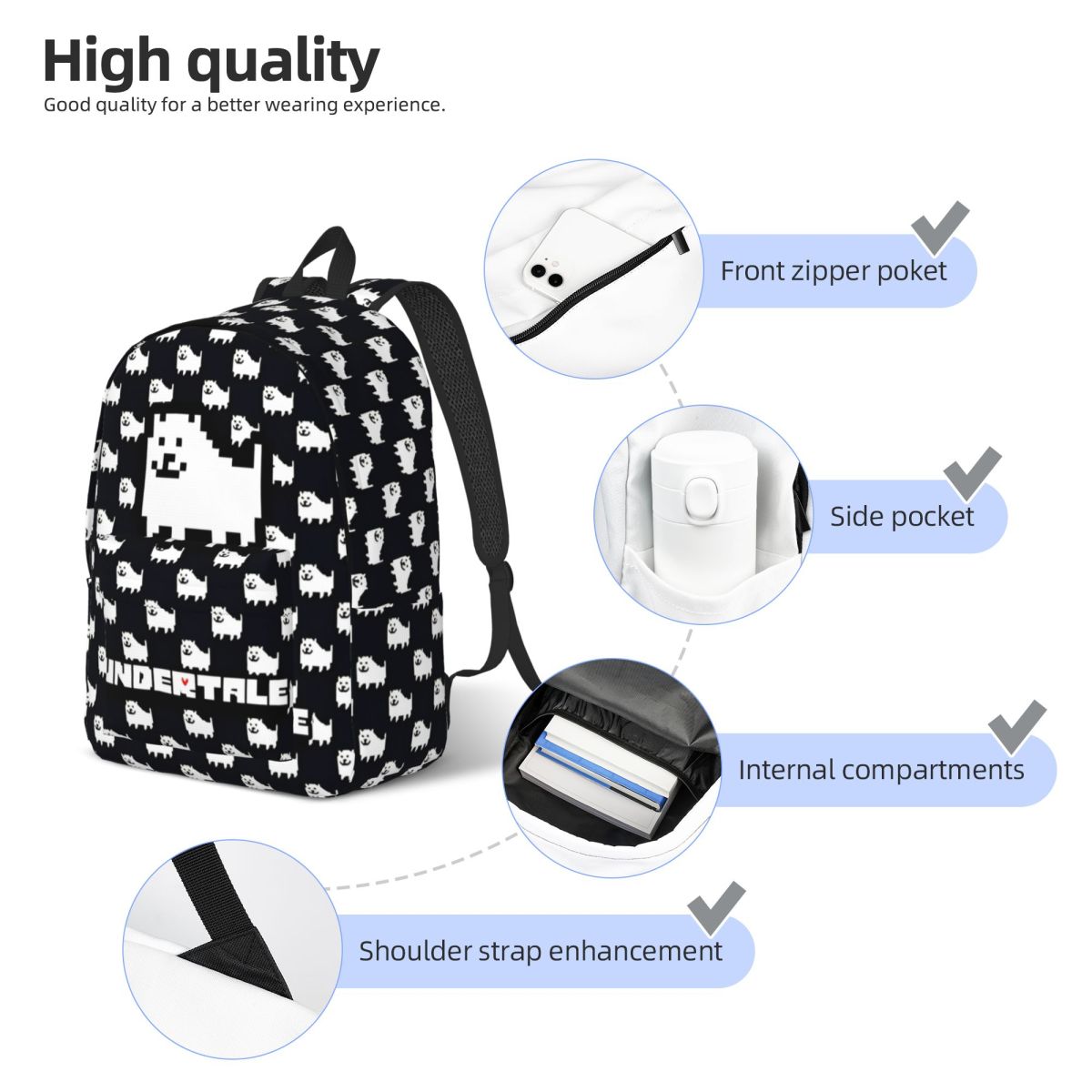 Undertale Annoying Dog Backpac - Women Fashion Video recension och pris