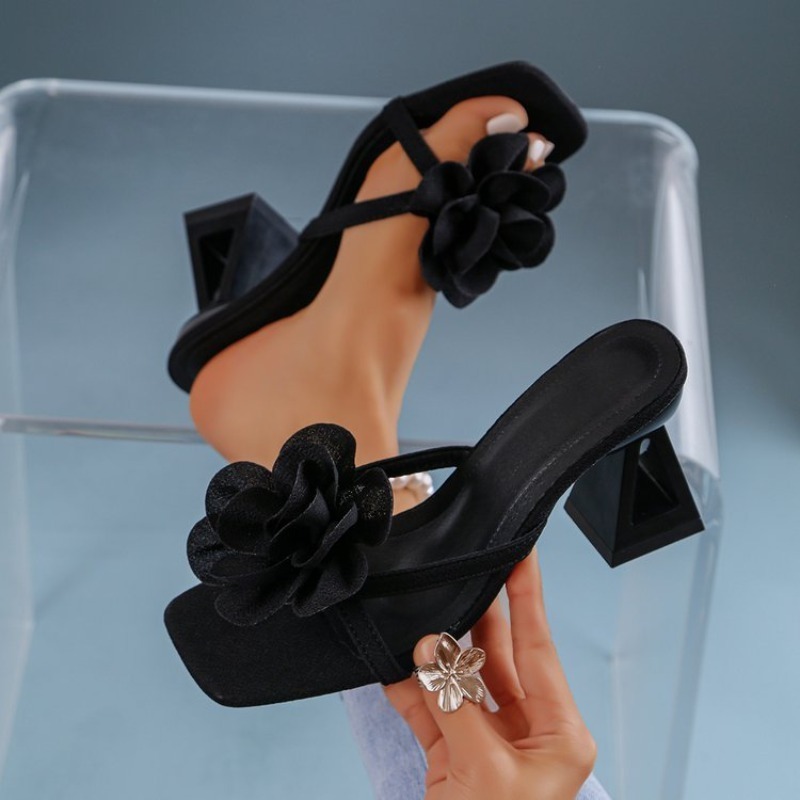 Womens 3D Flower Decor Sandals - Spaghetti Strap Dress recension och pris