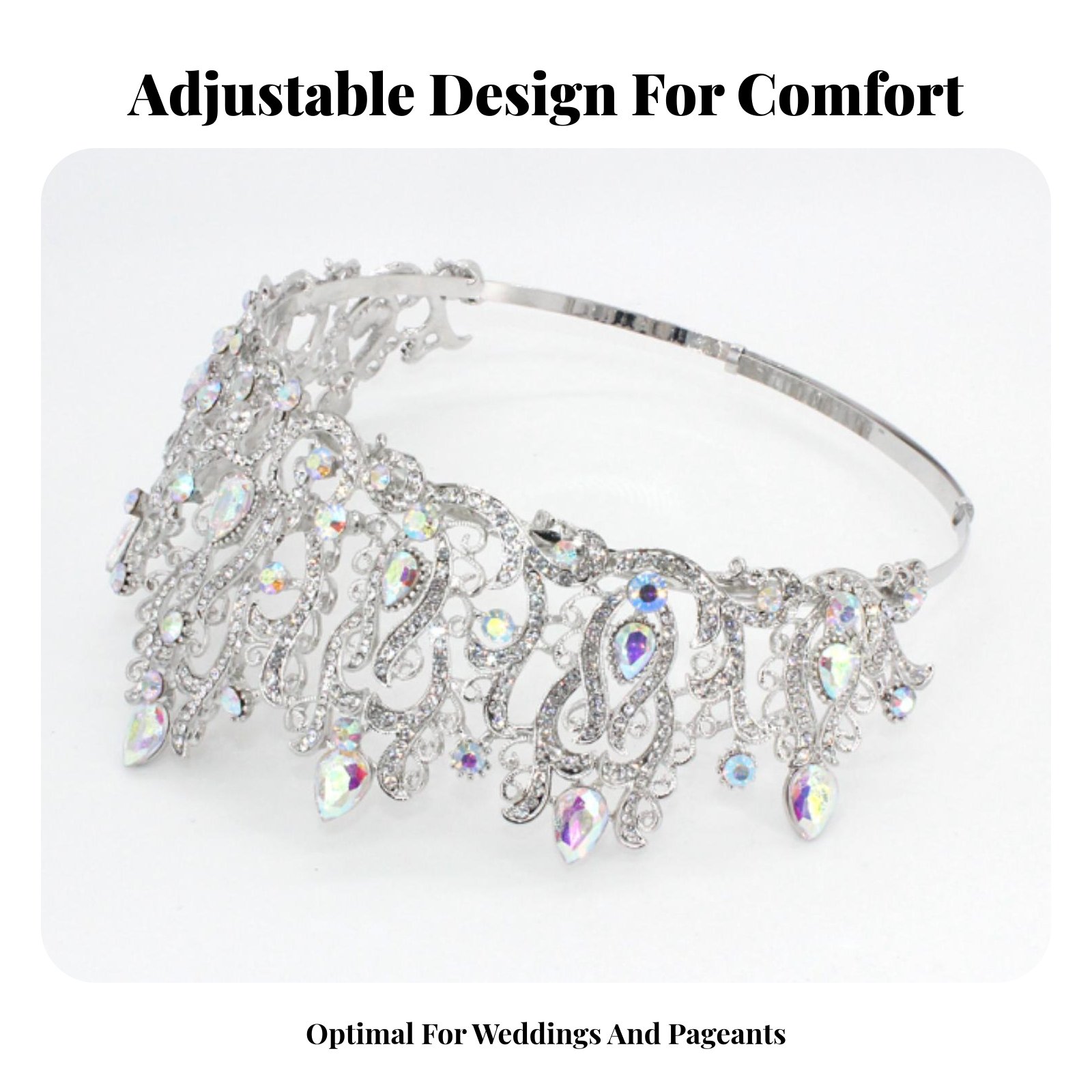 Crystal Pageant Crown Encruste - Women Queen Fashion recension och pris