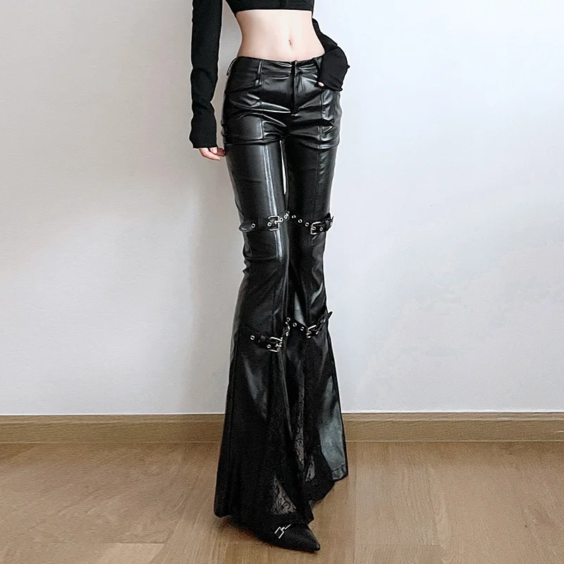 Women's PU Leather Flare Pants - Women'S Fashion Trousers recension och pris