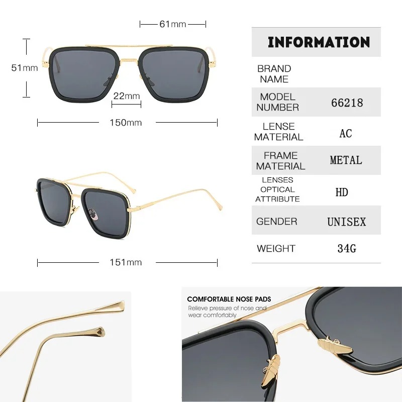 Steam Punk Tony Stark Sunglass - Women'S Fashion Eyewear recension och pris